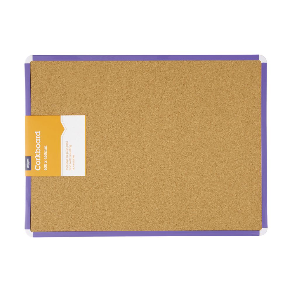 J.Burrows Cork Board 600 x 450mm Purple