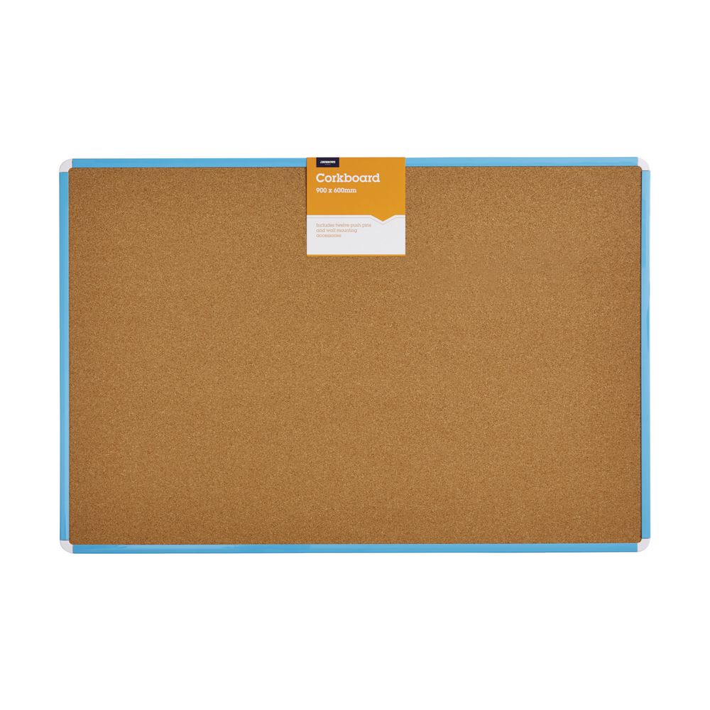 J.Burrows Cork Board 900 x 600mm Blue