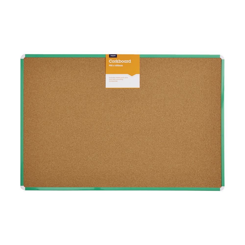 J.Burrows Cork Board 900 x 600mm Green