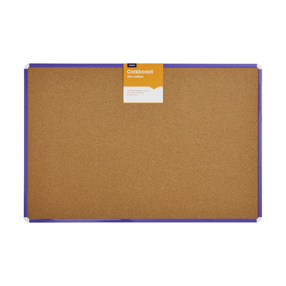 J.Burrows Cork Board 900 x 600mm Purple