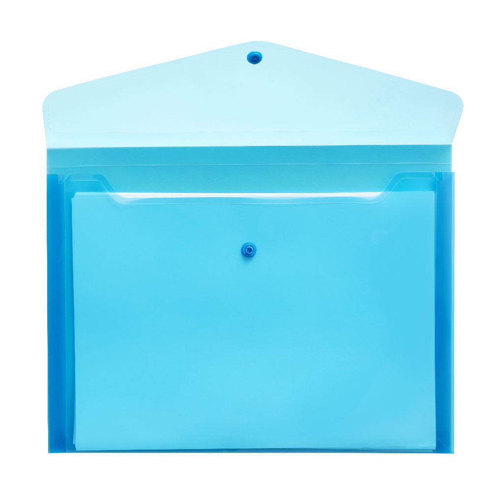 J.Burrows Document Wallet A4 Button Closure Aqua