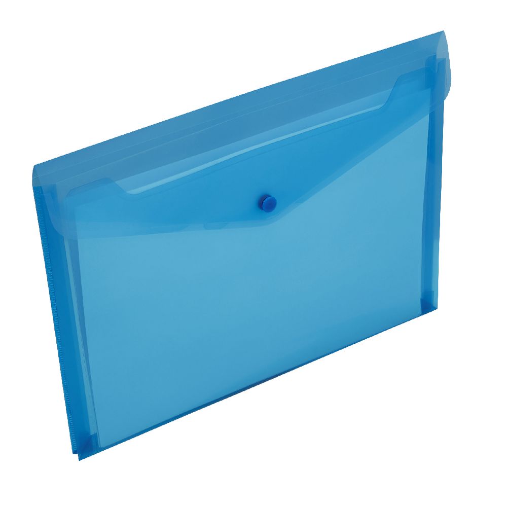 J.Burrows Document Wallet A4 Button Closure Aqua
