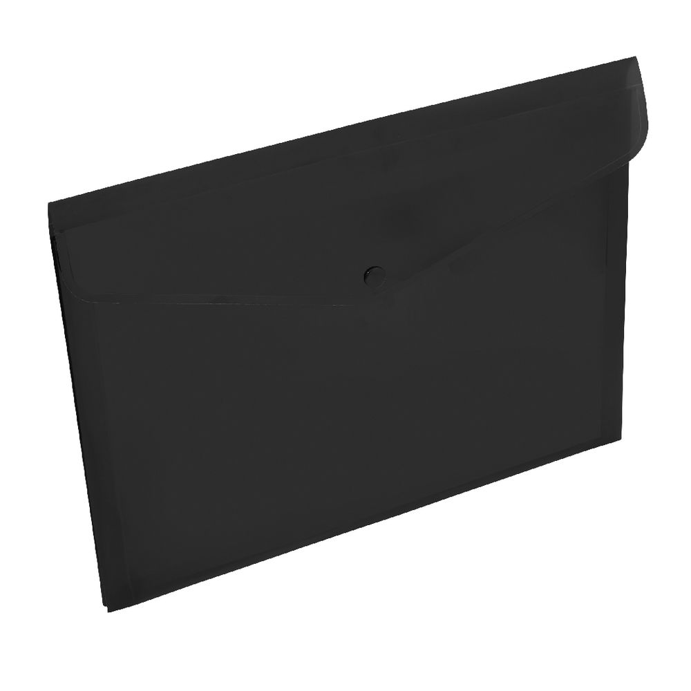 J.Burrows Document Wallet A4 Button Closure Black