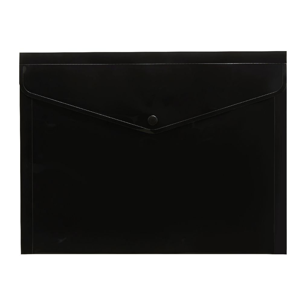 J.Burrows Document Wallet A4 Button Closure Black