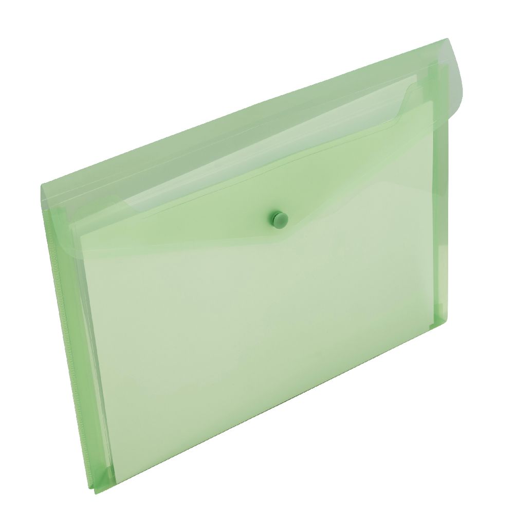 J.Burrows Document Wallet A4 Button Closure Lime
