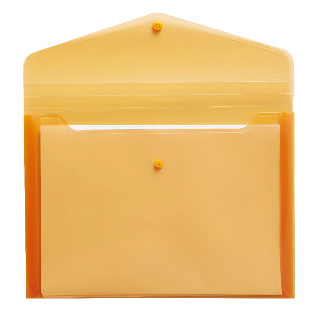 J.Burrows Document Wallet A4 Button Closure Orange