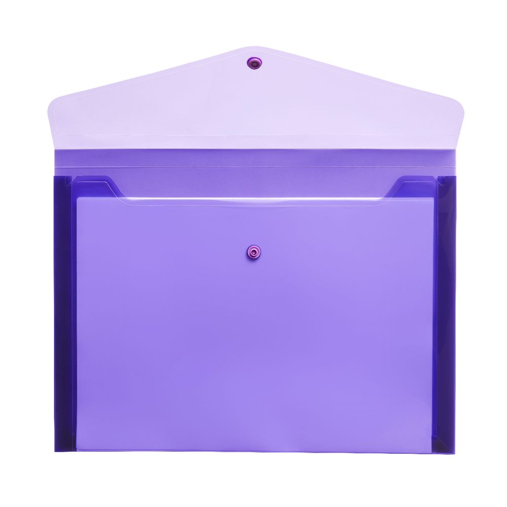 J.Burrows Document Wallet A4 Button Closure Purple