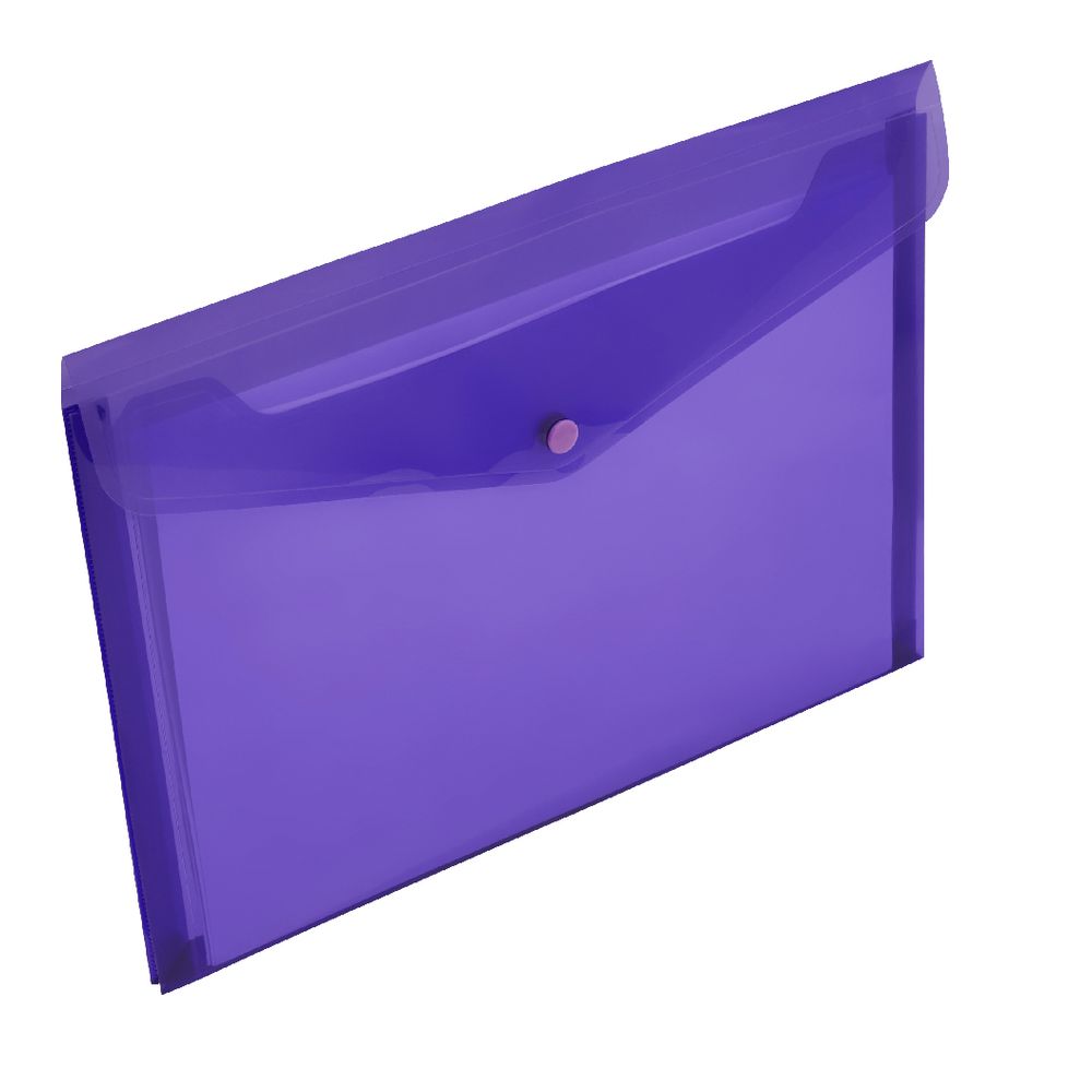 J.Burrows Document Wallet A4 Button Closure Purple
