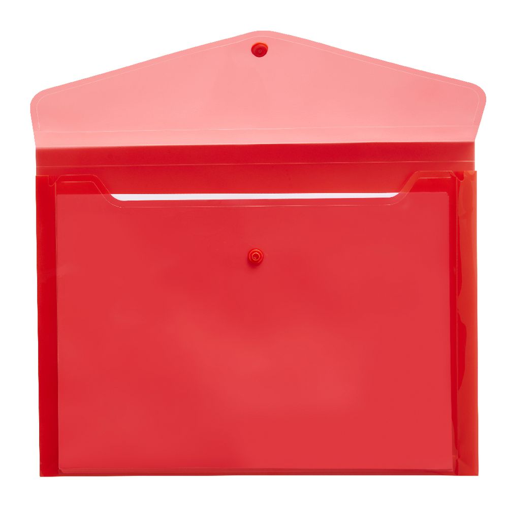 J.Burrows Document Wallet A4 Button Closure Red