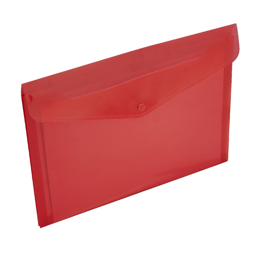 J.Burrows Document Wallet A4 Button Closure Red