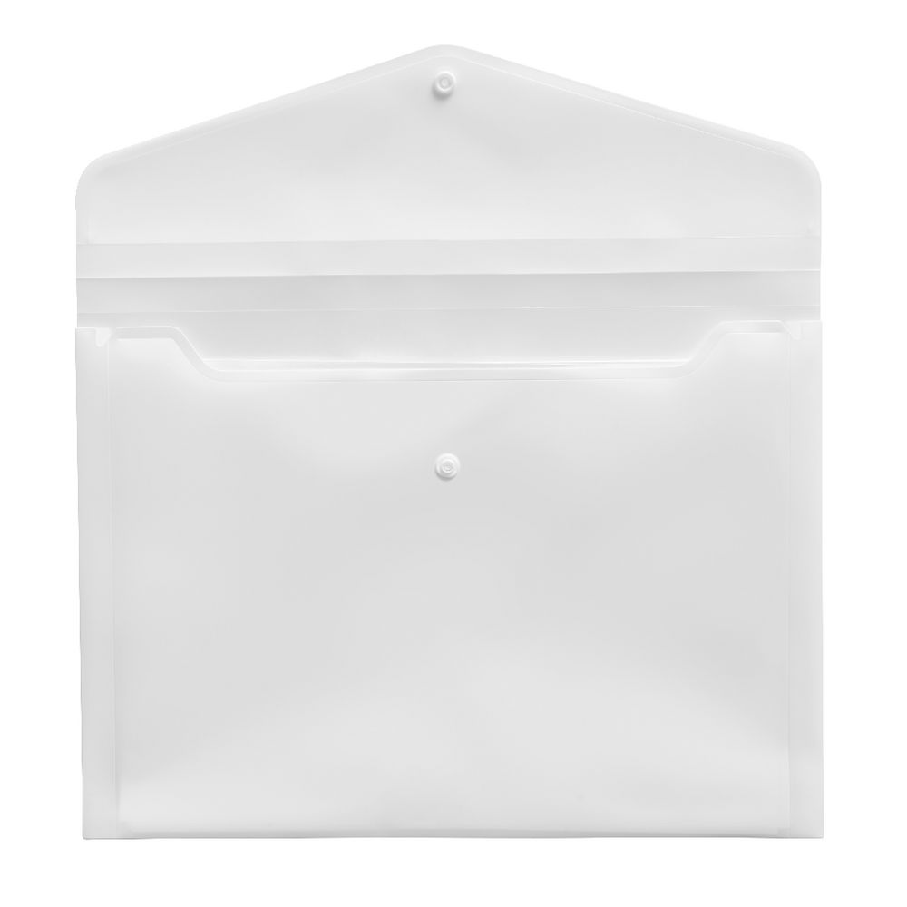 J.Burrows Document Wallet A4 Button Closure White