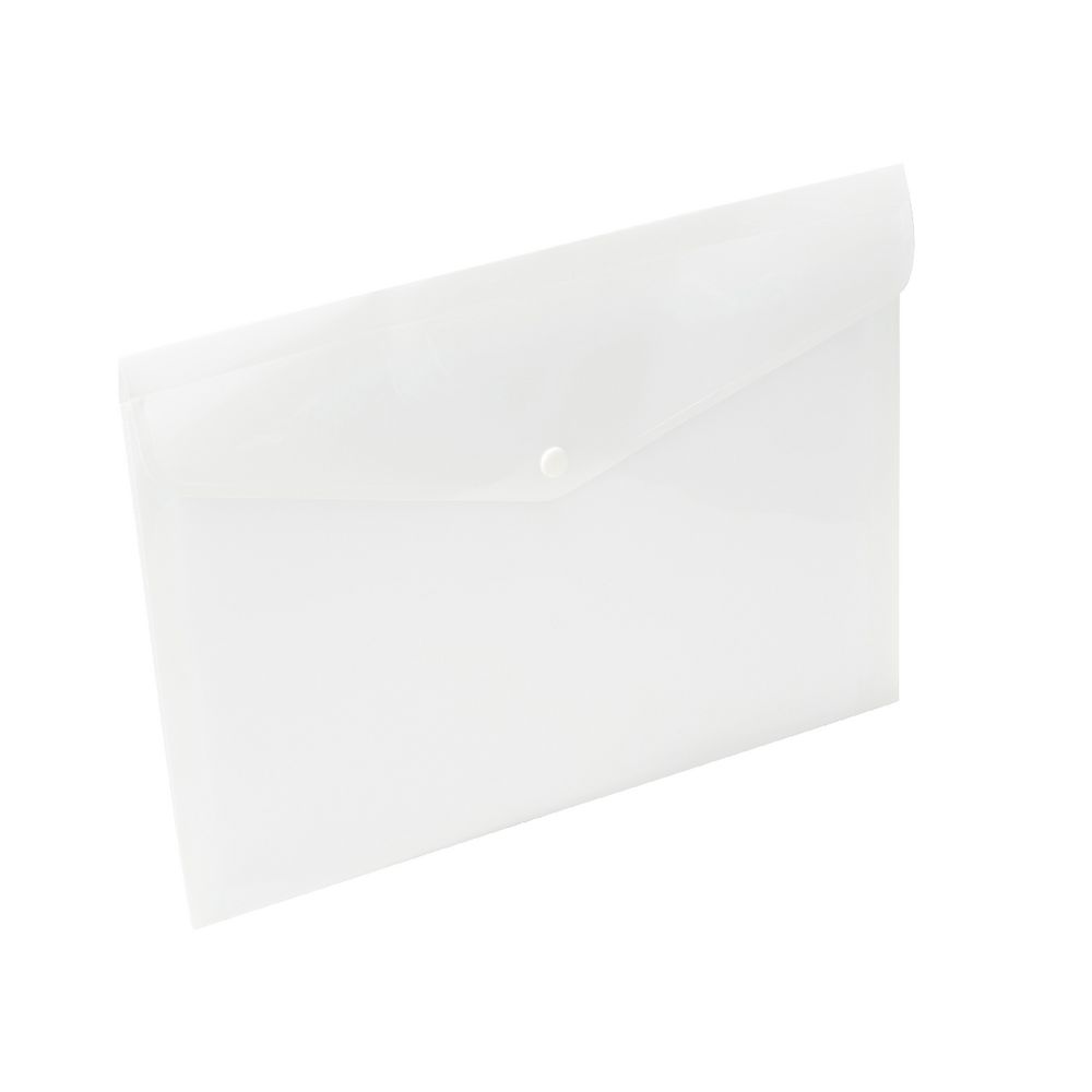 J.Burrows Document Wallet A4 Button Closure White