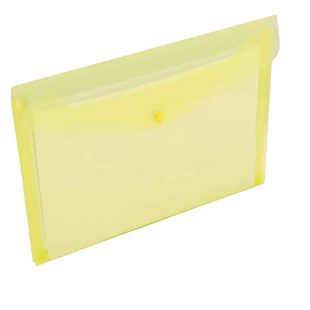 J.Burrows Document Wallet A4 Button Closure Yellow
