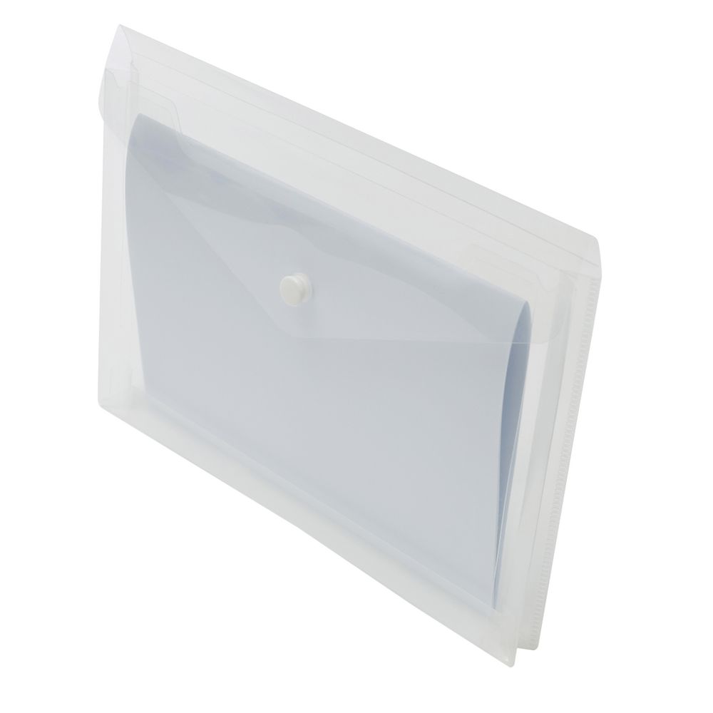 J.Burrows Document Wallet A5 Button Closure Clear