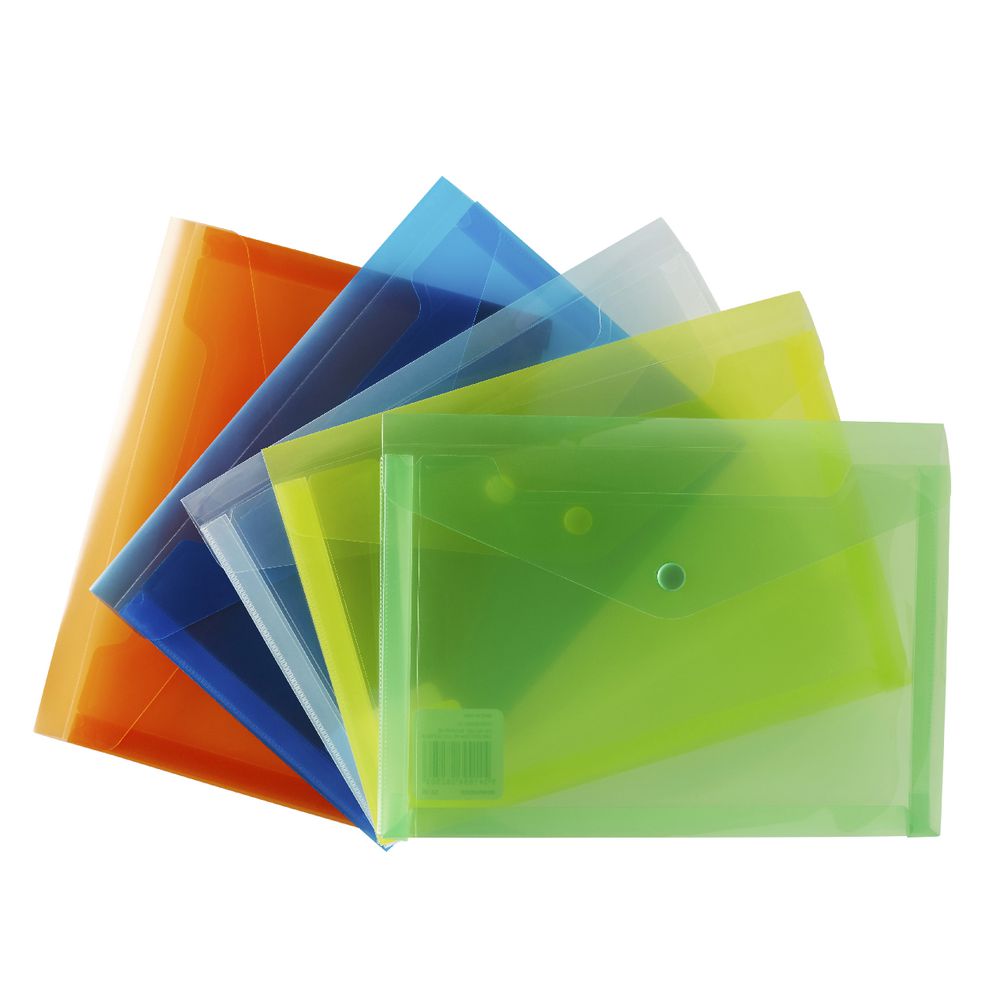 J.Burrows Document Wallet A5 Button Closure Clear
