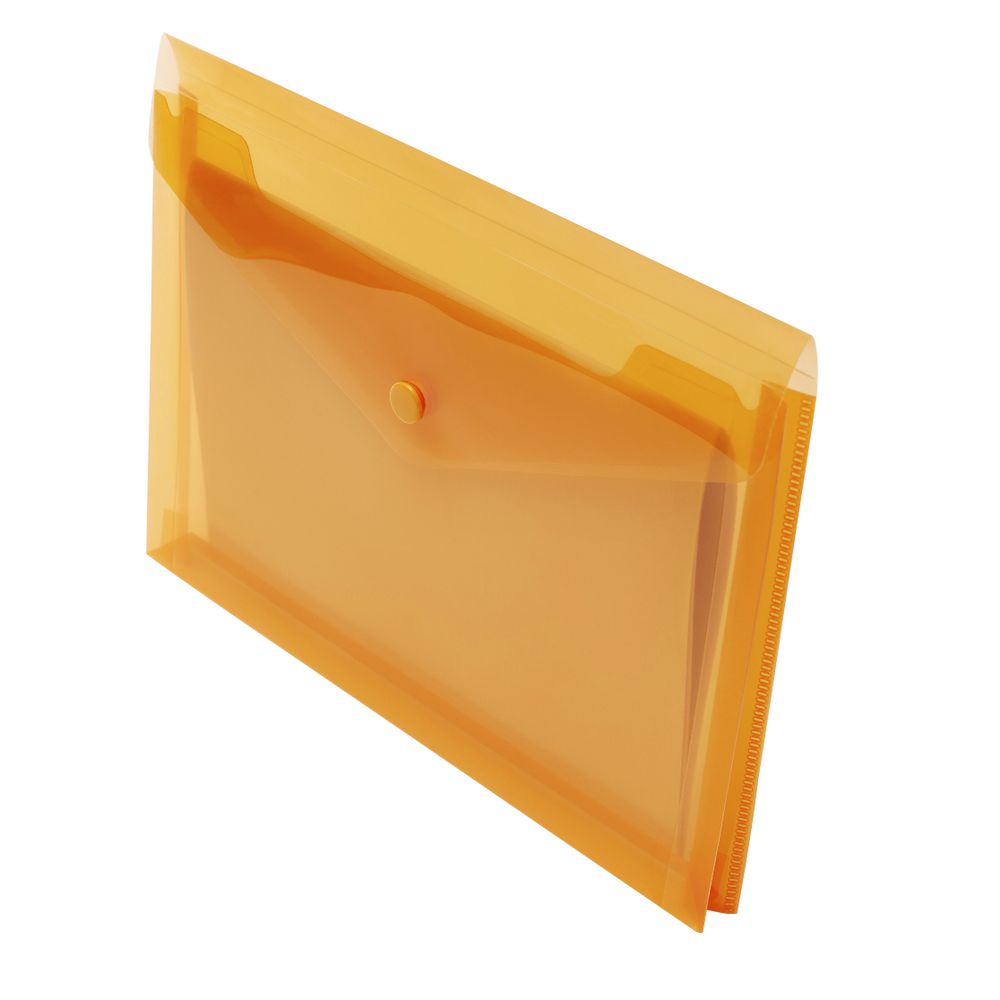 J.Burrows Document Wallet A5 Button Closure Orange