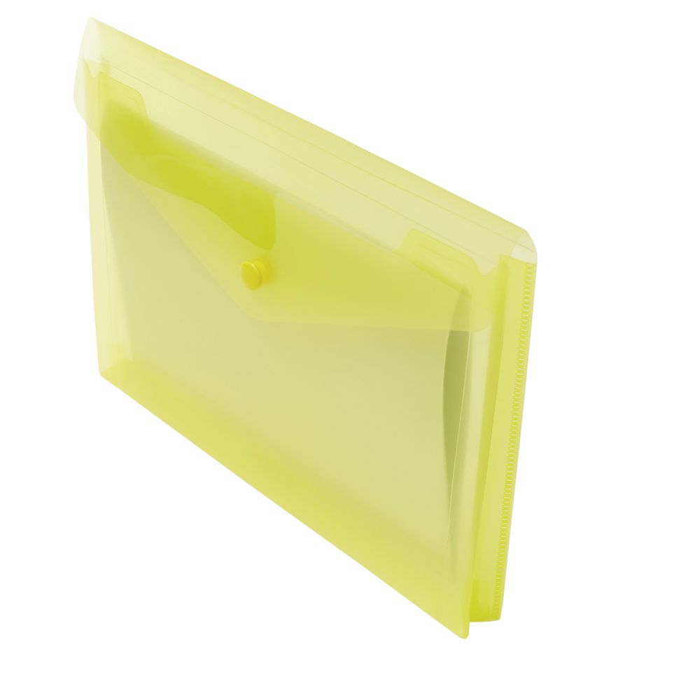 J.Burrows Document Wallet A5 Button Closure Yellow