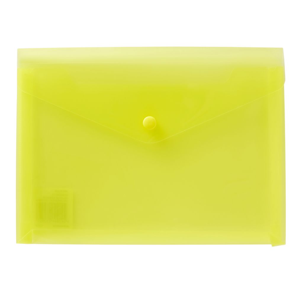 J.Burrows Document Wallet A5 Button Closure Yellow