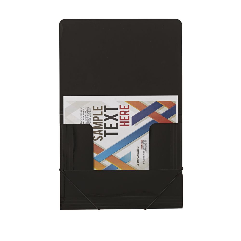 J.Burrows A4 Document Wallet with Elastic Closure Black