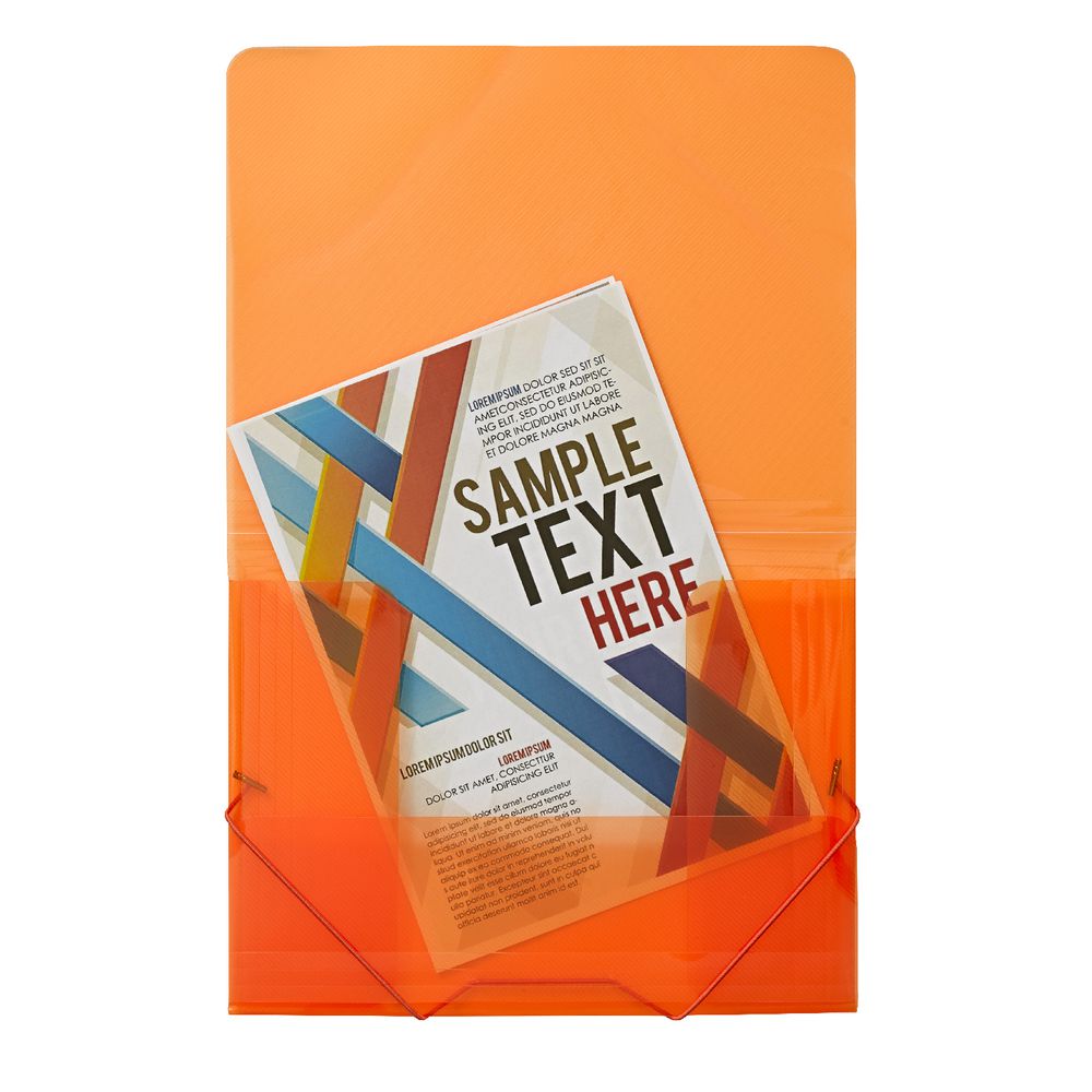 J.Burrows A4 Document Wallet with Elastic Closure Orange