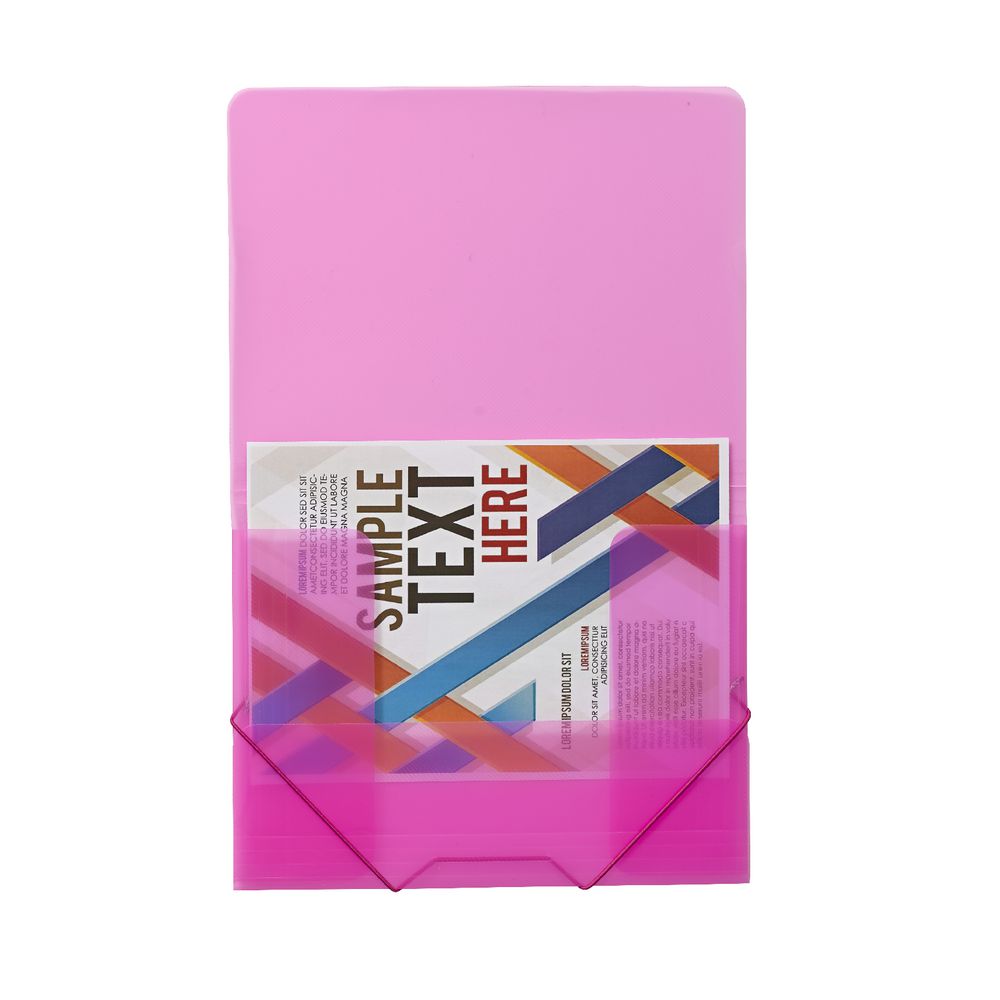 J.Burrows A4 Document Wallet with Elastic Closure Pink