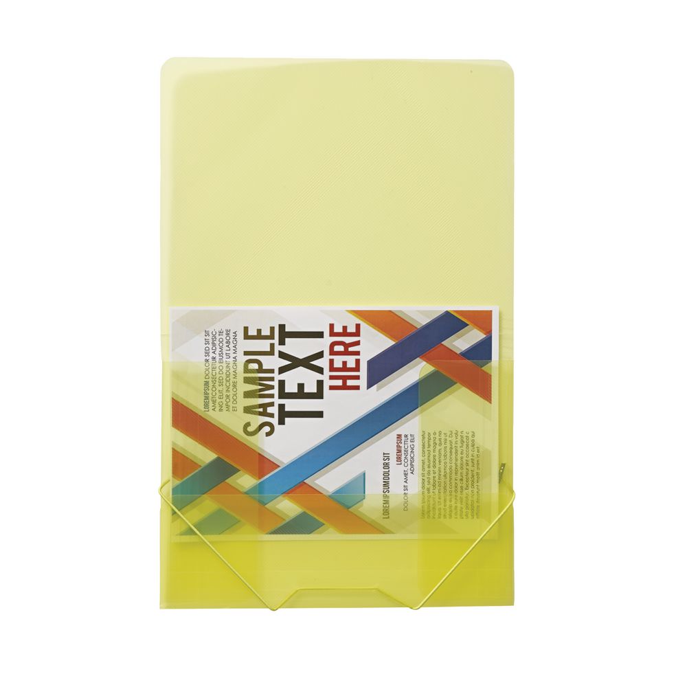 J.Burrows A4 Document Wallet with Elastic Closure Yellow