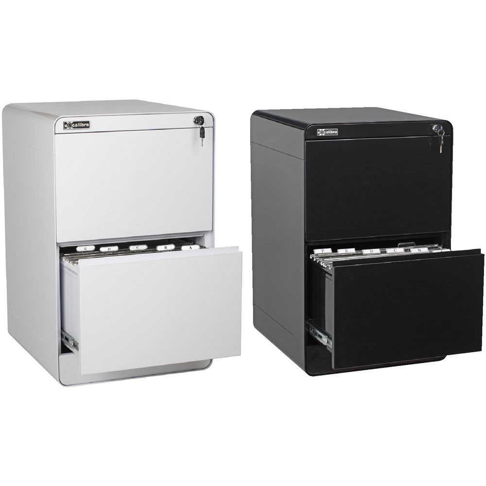 Excalibre 2 Drawer Filing Cabinet Black