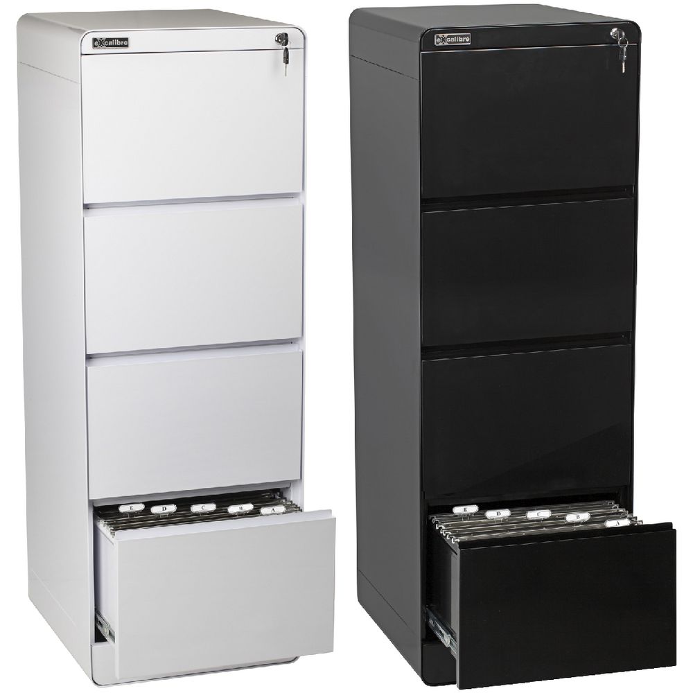 Excalibre 4 Drawer Filing Cabinet Black