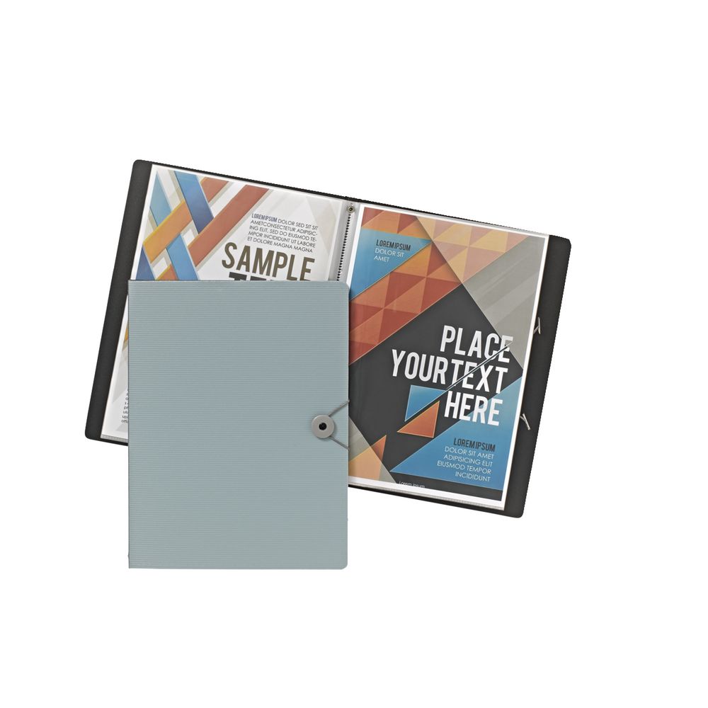 J.Burrows A4 Foam Display Book 20 Pockets Dusty Blue