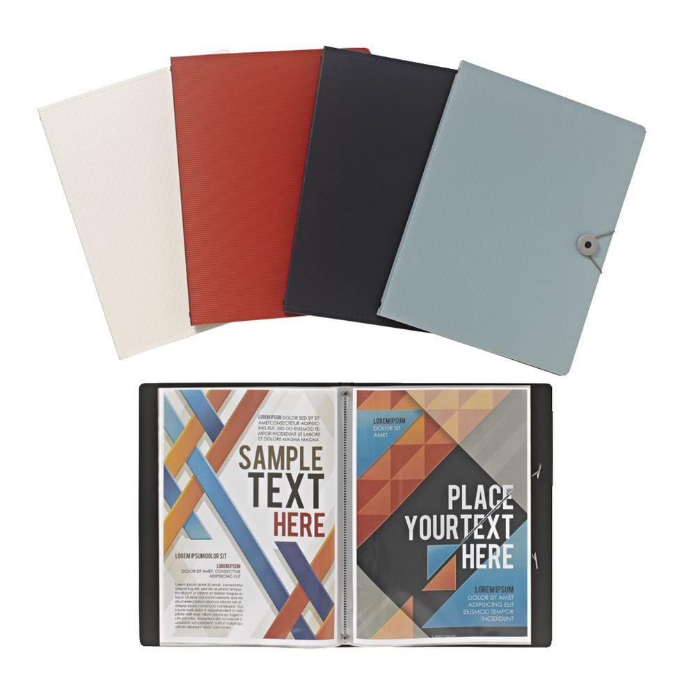 J.Burrows A4 Foam Display Book 20 Pockets Dusty Blue