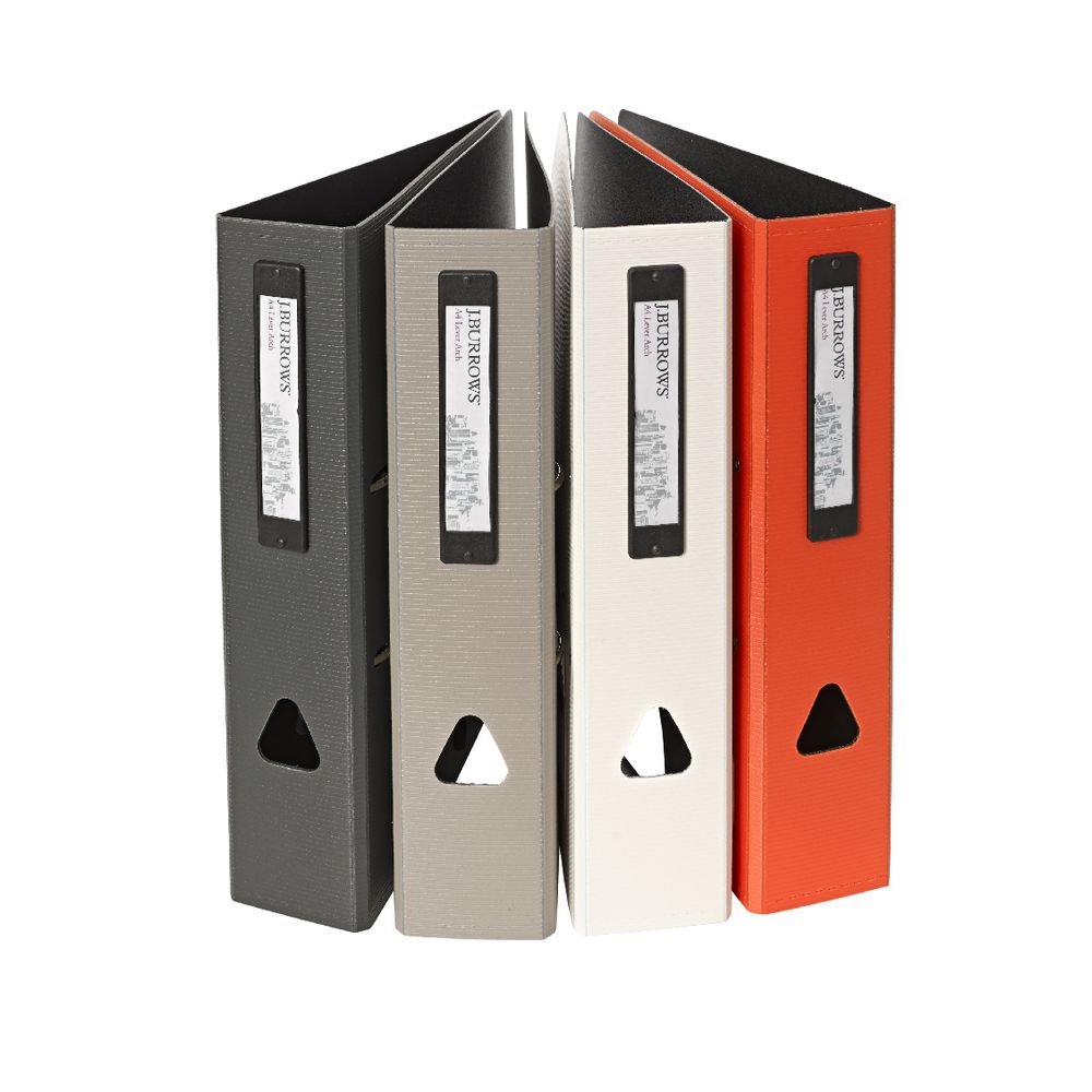 J.Burrows Foam Lever Arch File A4 2 Ring Orange
