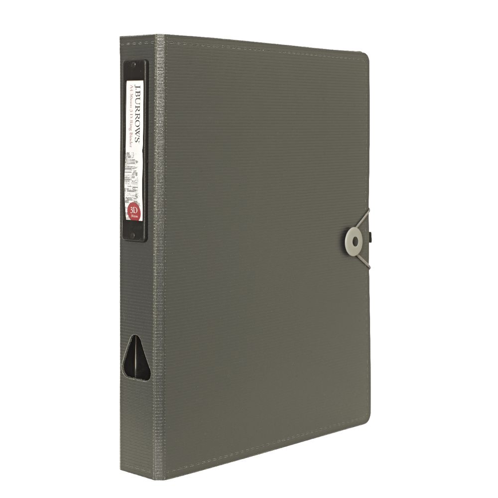 J.Burrows Foam Binder A4 3 D-Ring 38mm Grey