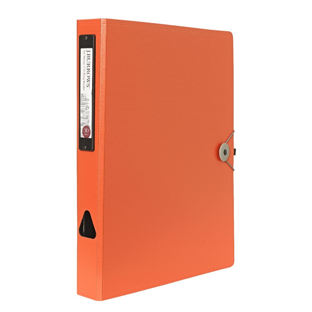 J.Burrows Foam Binder A4 3 D-Ring 38mm Orange