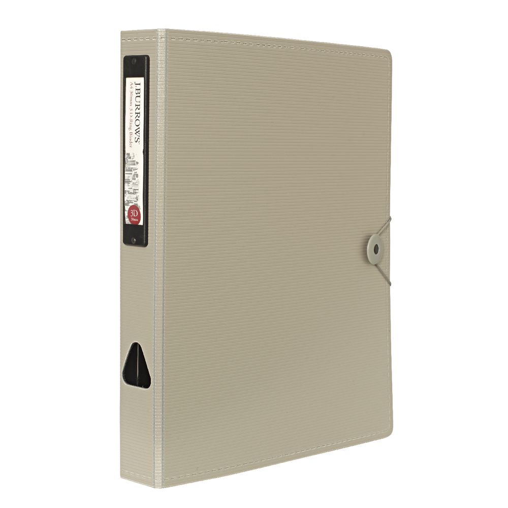 J.Burrows Foam Binder A4 3 D-Ring 38mm Warm Grey