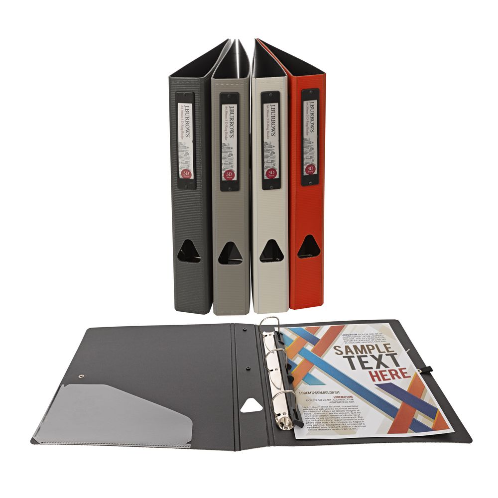 J.Burrows Foam Binder A4 3 D-Ring 30mm White