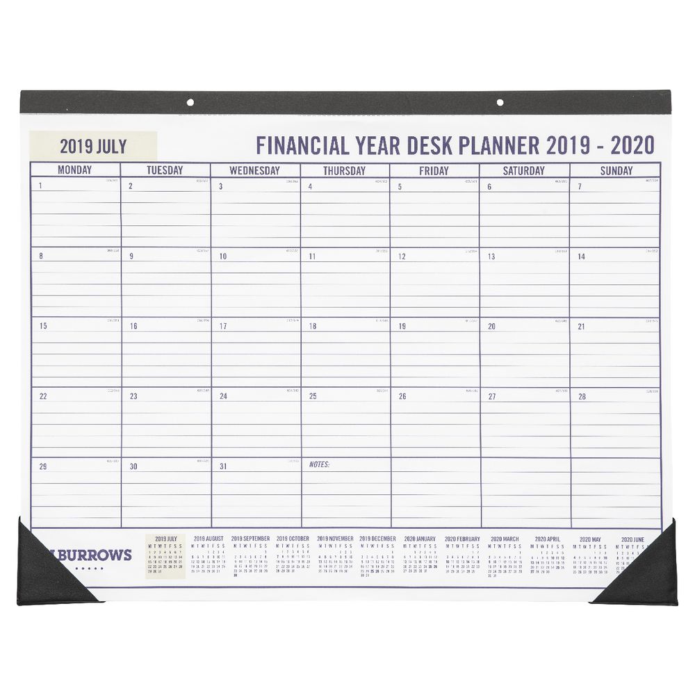 J.Burrows Monthly FY19/20 Year Desk Planner 550x430mm 9341694500485 eBay