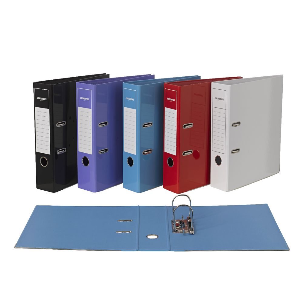 J.Burrows Gloss Lever Arch File A4 2 Ring Black
