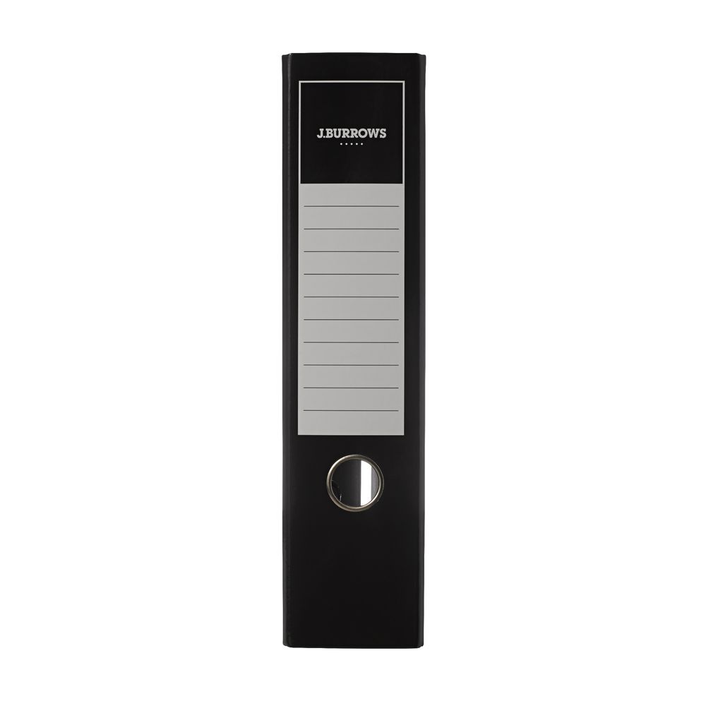 J.Burrows Gloss Lever Arch File A4 2 Ring Black