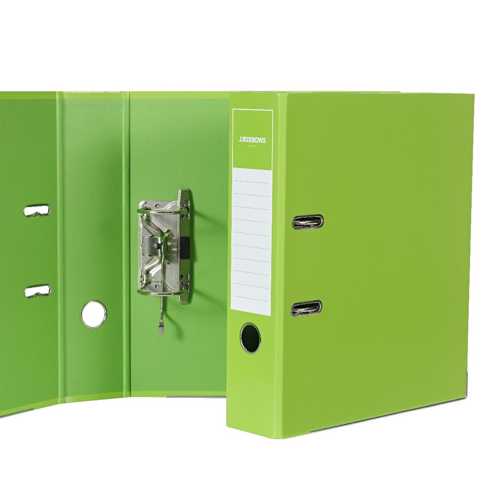 J.Burrows Gloss Lever Arch File A4 2 Ring Green