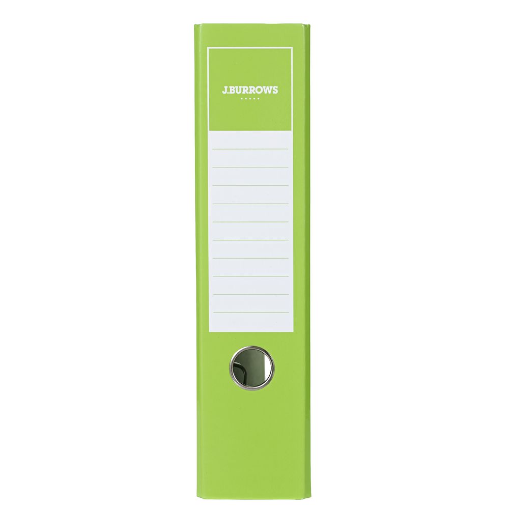 J.Burrows Gloss Lever Arch File A4 2 Ring Green