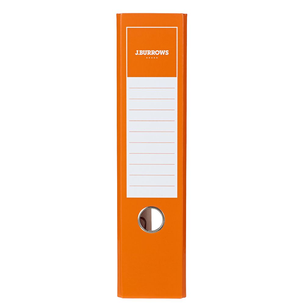 J.Burrows Gloss Lever Arch File A4 2 Ring Orange