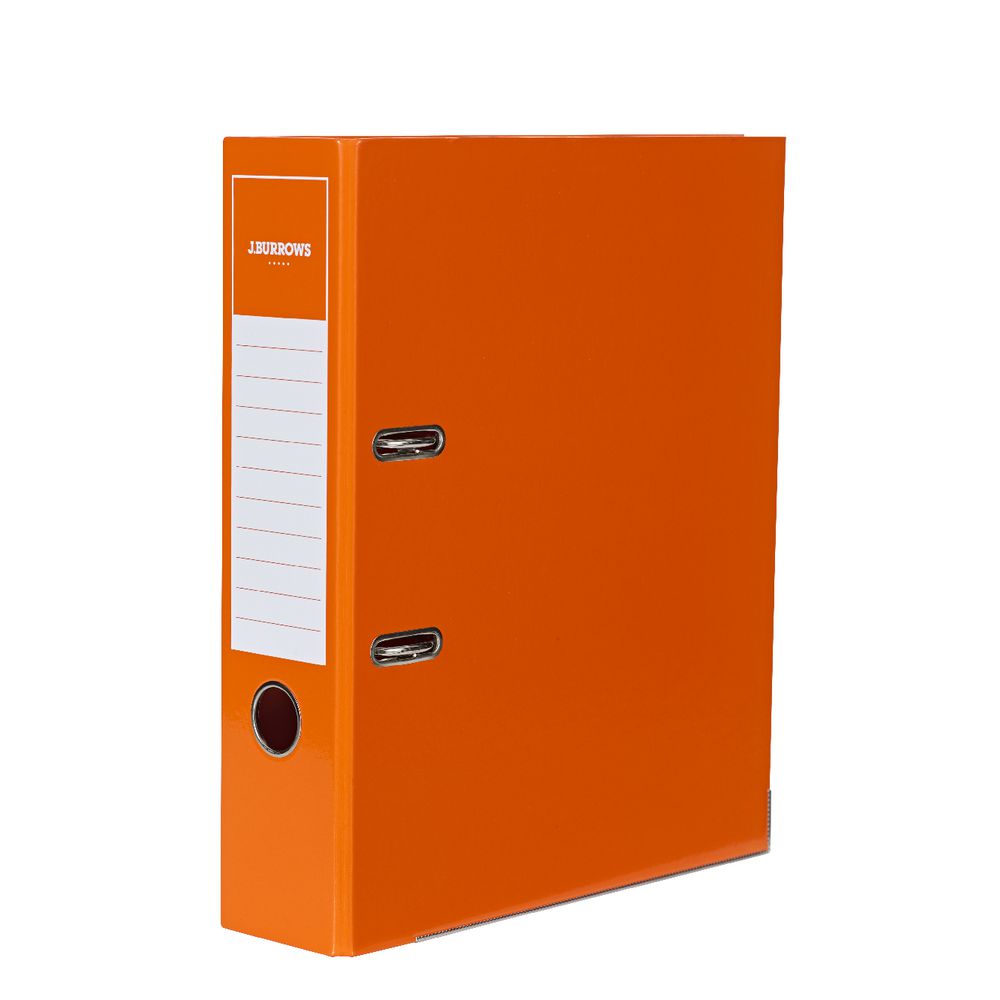 J.Burrows Gloss Lever Arch File A4 2 Ring Orange