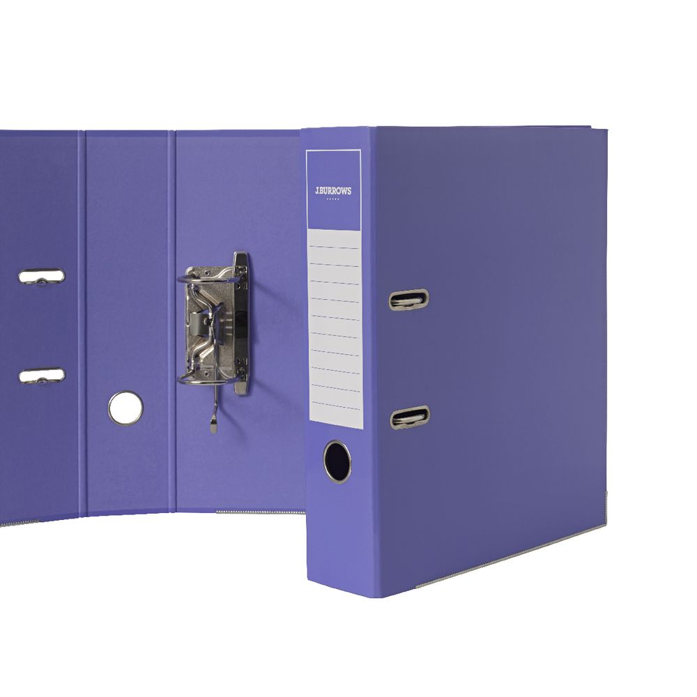 J.Burrows Gloss Lever Arch File A4 2 Ring Purple