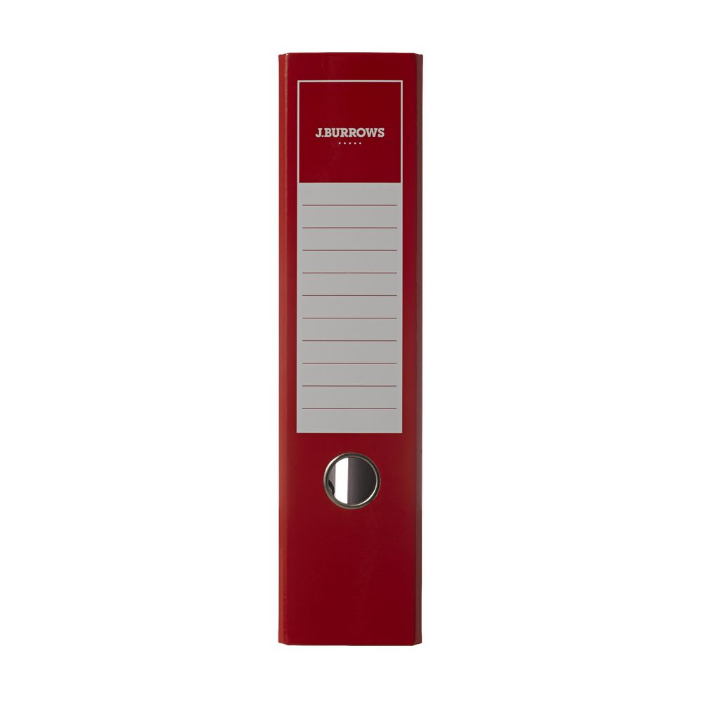J.Burrows Gloss Lever Arch File A4 2 Ring Red