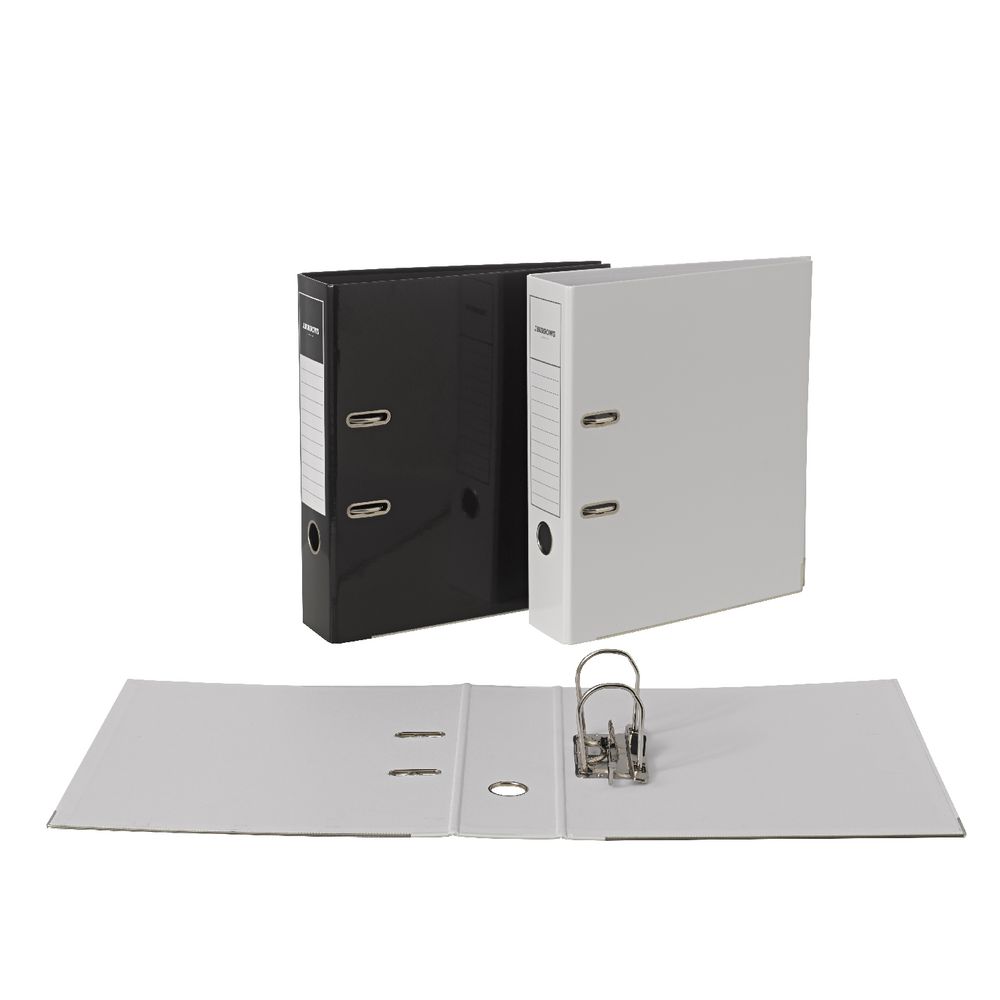 J.Burrows Gloss Lever Arch File A4 2 Ring Black