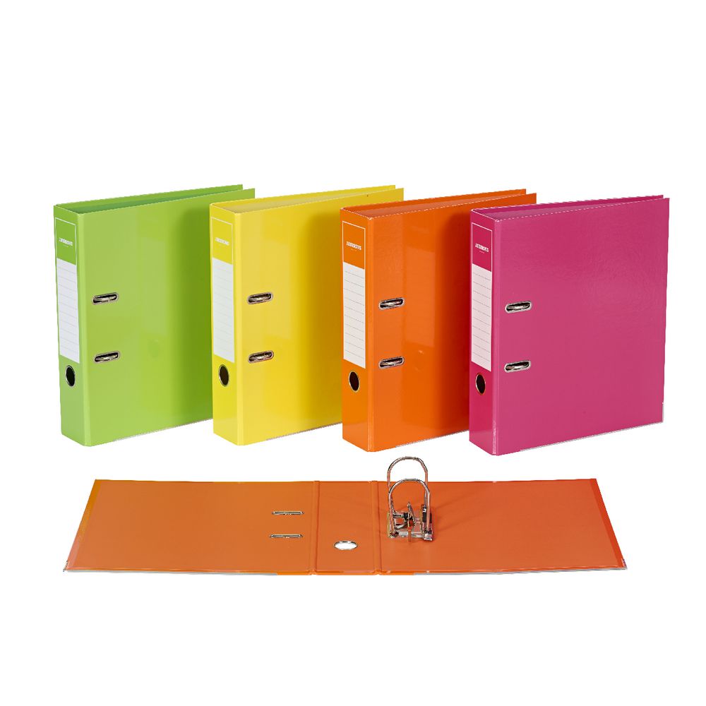 J.Burrows Gloss Lever Arch File A4 2 Ring Pink