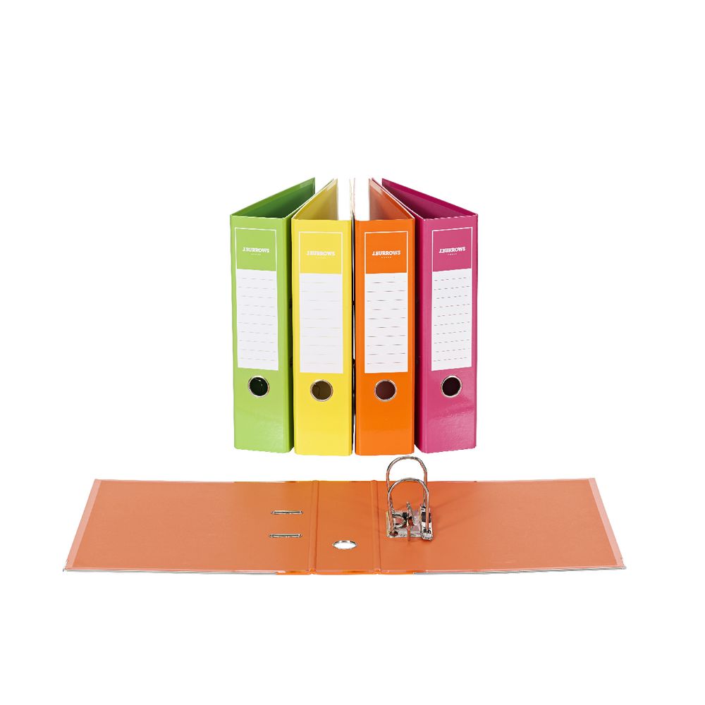 J.Burrows Gloss Lever Arch File A4 2 Ring Pink