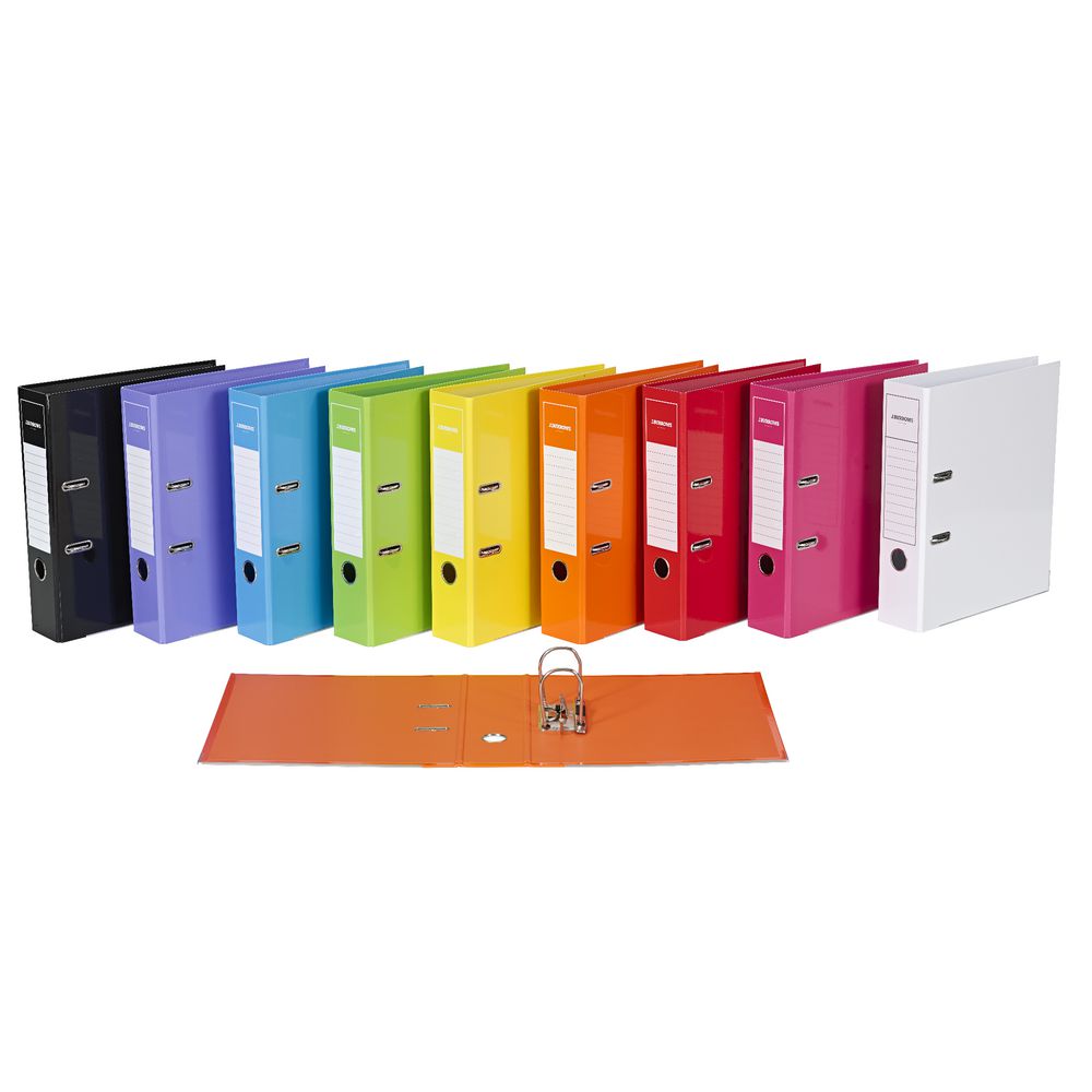 J.Burrows Gloss Lever Arch File A4 2 Ring Black