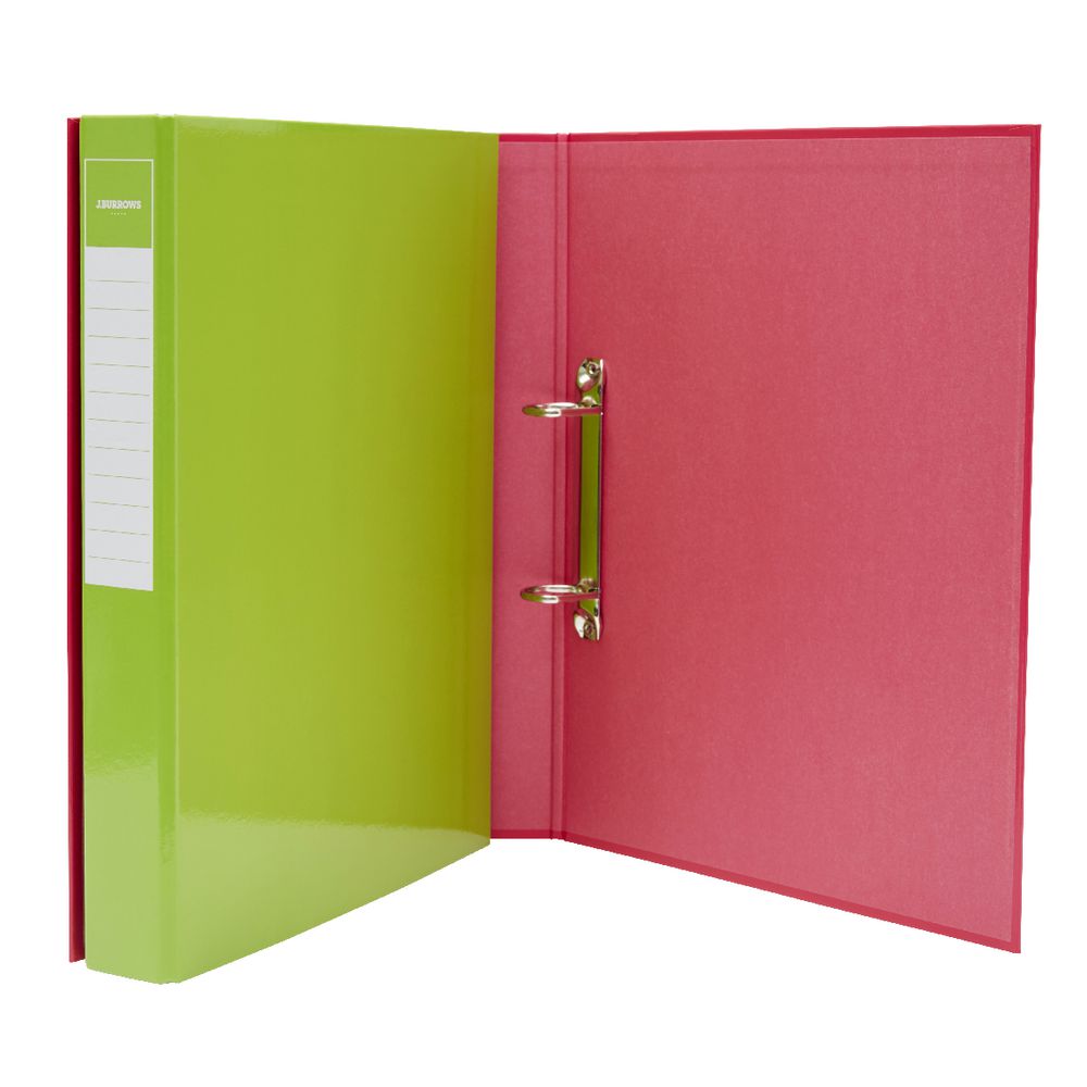 J.Burrows Binder A4 2 D-Ring 25mm Gloss Green