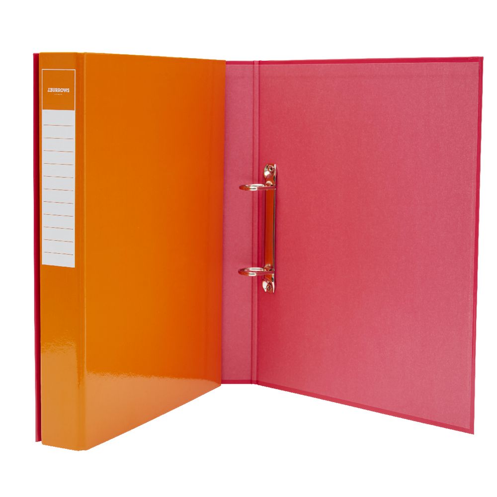 J.Burrows Binder A4 2 D-Ring 25mm Gloss Orange